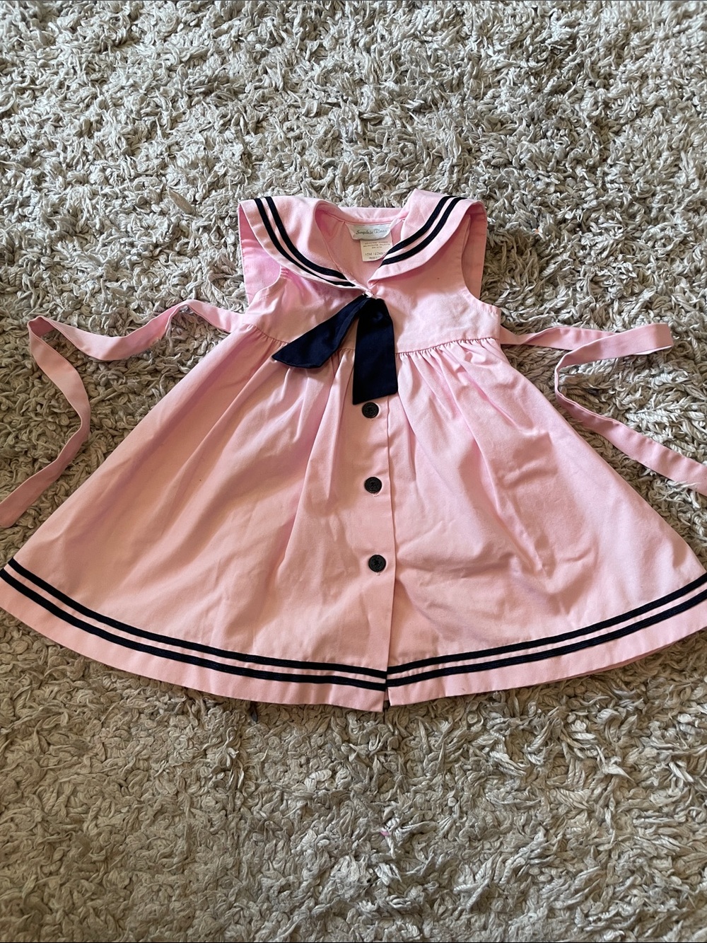 Sophie Rose Pink Sailor Dress, Size 12 Months